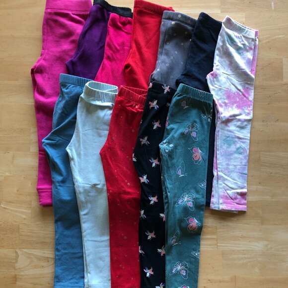 Set of 12 Girls Leggings, Pants Size 4 Cat & Jack, REI - Picture 1 of 13